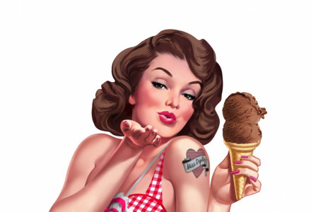 "Miss Dippity" Ice Cream Pinup